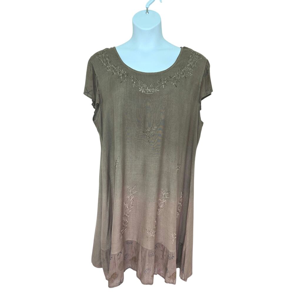 Raya Sun Bohemian Seashell/Ocean Tunic Top/Cover Up Size 1x